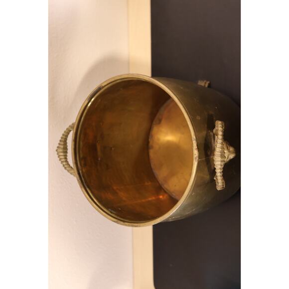 Neoclassical Brass Planter w/ Lion Handles Claw Feet Patinaed Jardinière - Picture 7 of 9